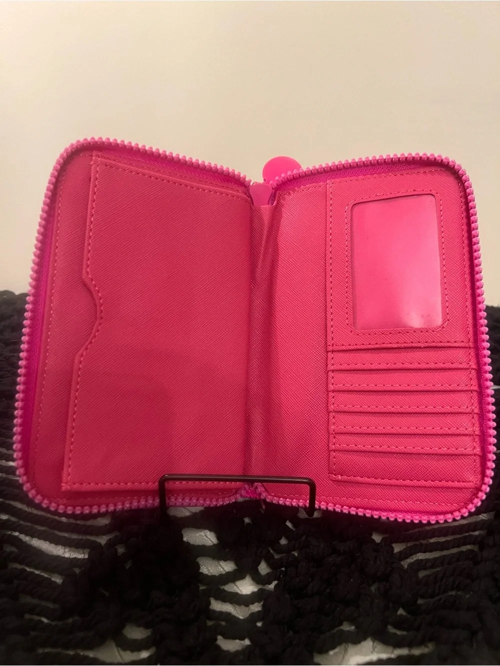 Embellished Hot Pink Quilted Wristlet